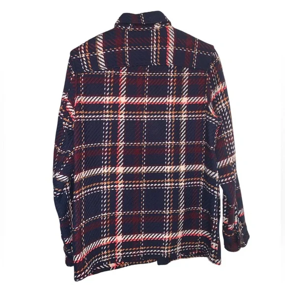 ZARA MAN NEON TRIM PLAID OVERSHIRT SIZE SMALL